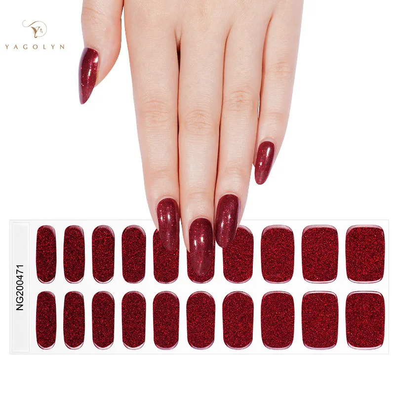 Premium Semi-Cured Nail Wraps Set - Waterproof, Long-Lasting Gel Nail Stickers