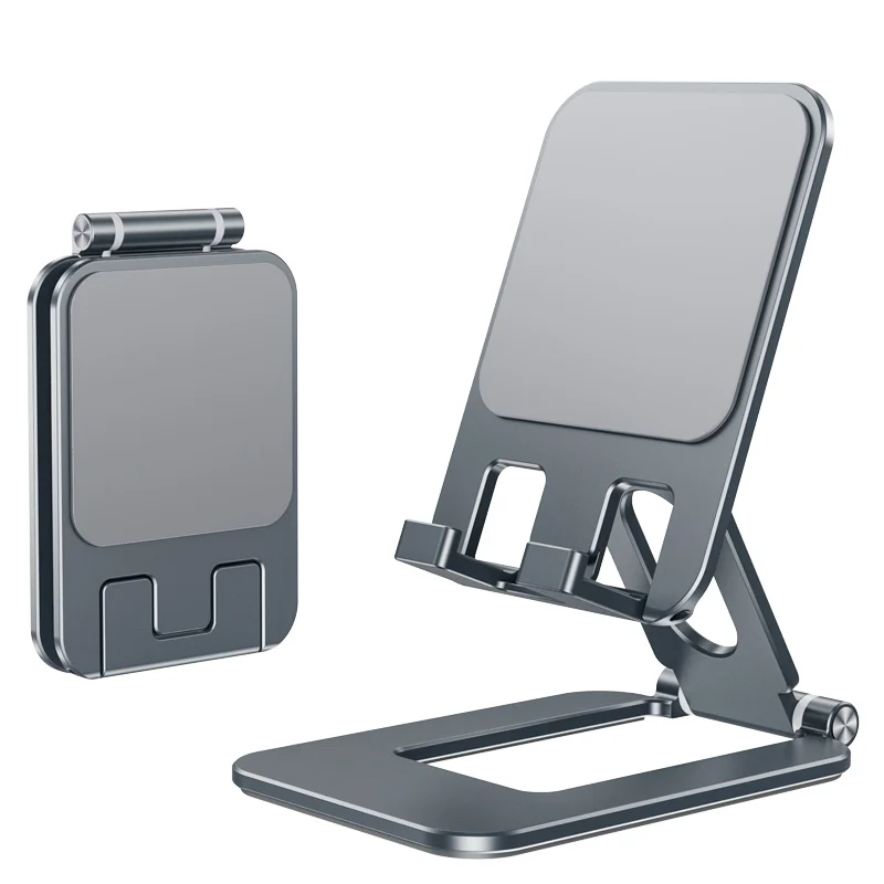 Foldable Portable Metal Phone Stand - Adjustable Desktop Travel Holder