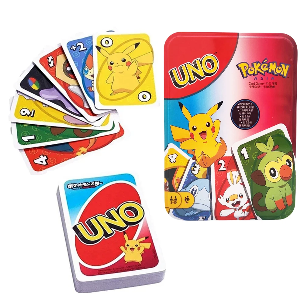 Mattel UNO 플립 가족 재미있는 엔터테인먼트 보드 게임 포커 어린이 장난감, 틴 박스 카드 게임