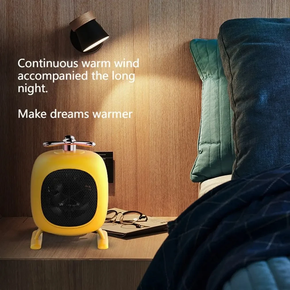 Portable Small Space 500W Heater Fast Heating Lightweight Desktop Warm Air Heater Indoor Office Household Warmer Fan