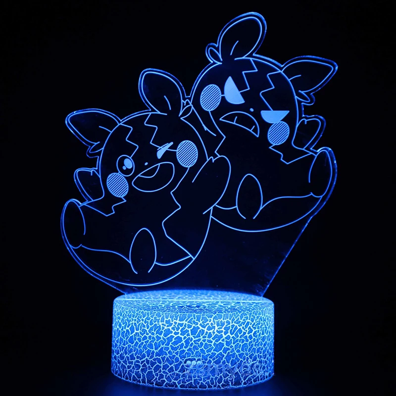 thumbnail image 1 of Luz Nocturna 3D de Anime nuevo, Led de Pokemon para niños, figuras de Pikachu de Anime, lámpara de mesita de noche bonita para decoración de dormitorio de niños, regalo de cumpleaños, 1 of 4