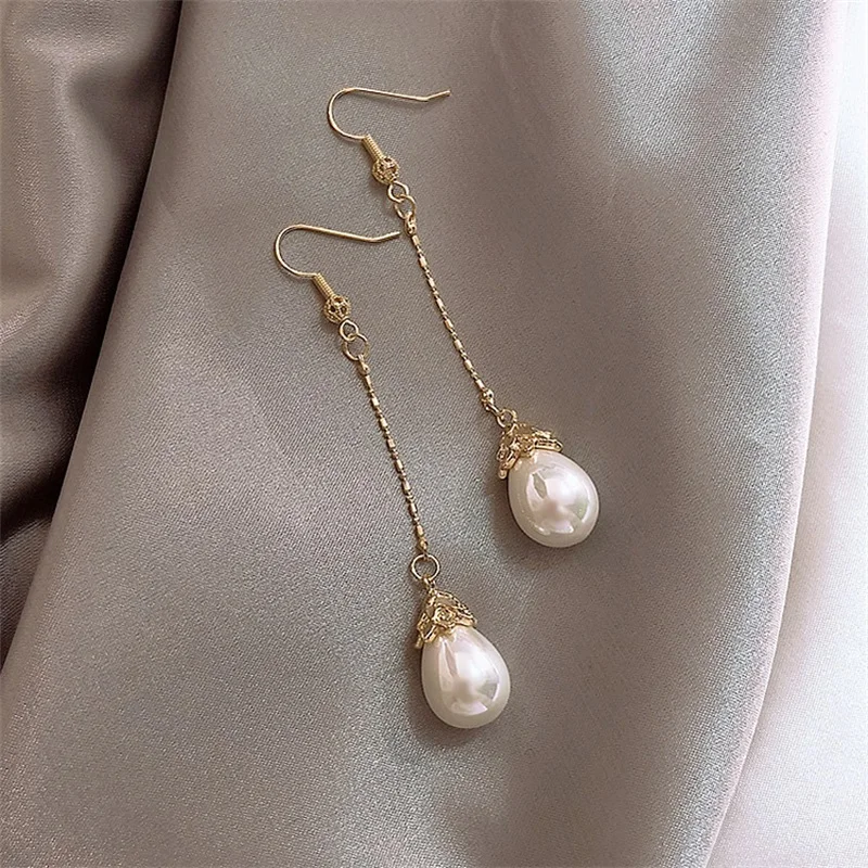 Pearl Earrings Classic Retro Long Tassel Simple All-match Noble Personality Gift