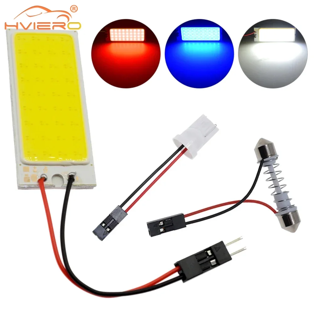 White Red T10 COB 36SMD Car Led W5w C5W C10w License Plate Lamp Auto Door Reading Backup Bulb Dome Festoon Light Trunk Interior