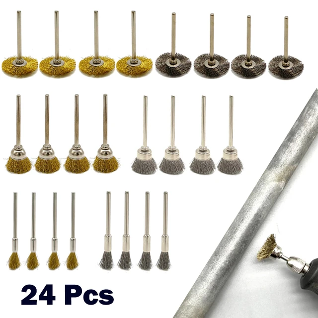 Brosse métallique en acier inoxydable, 1 à 5 pièces, pour perceuse  électrique, polissage pour Dremel, outils éloignés, élimination de la  rouille du métal - AliExpress