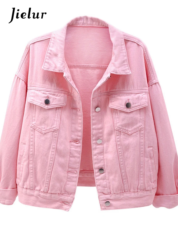 

Женская джинсовая куртка на весну и осень, короткая куртка, розовые джинсовые куртки, повседневные топы, свободные топы фиолетового и желтого цветов, женская верхняя одежда