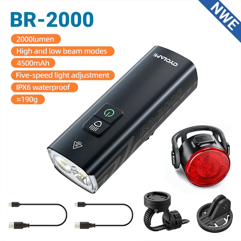 1200LM Rechargeable Bike Light Set 2