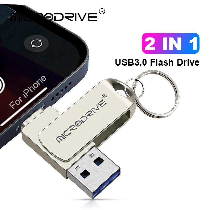 thumbnail image 1 of Para iPhone/iPad/OTG unidad flash memoria USB pendrive móvil Micro USB Flash Drive 32GB 64GB 128GB 256GB pen drive usb3.0, 1 of 5