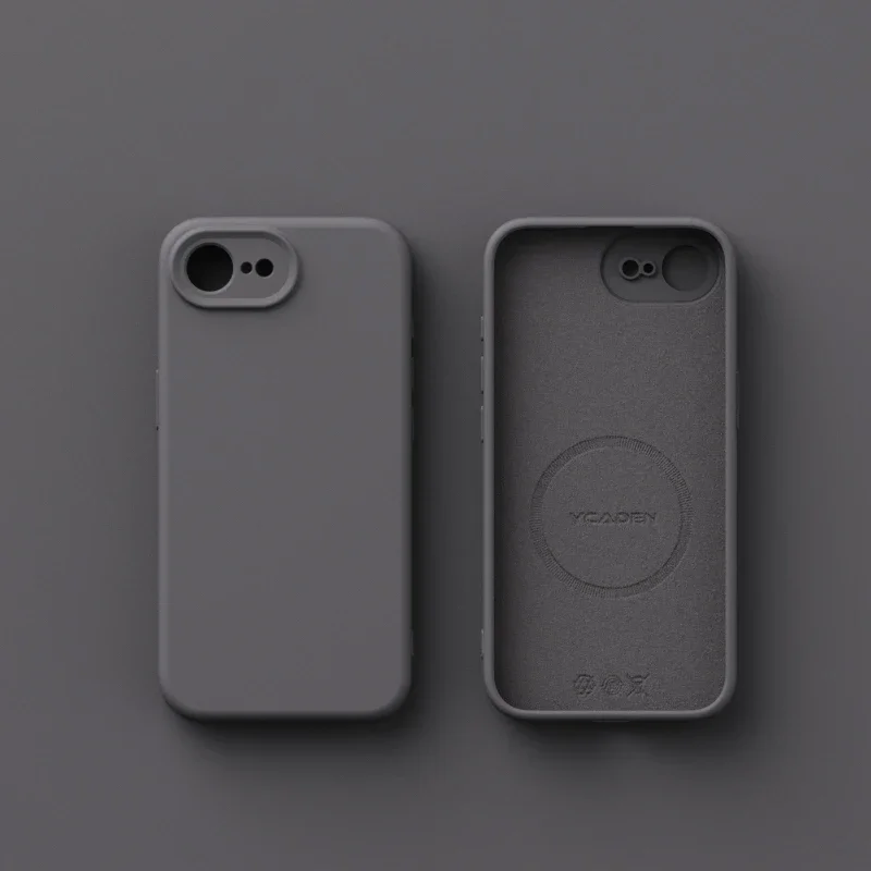 Luxury Magnetic Soft Liquid Silicone Phone Case with Matte Skin Feel Back Cover