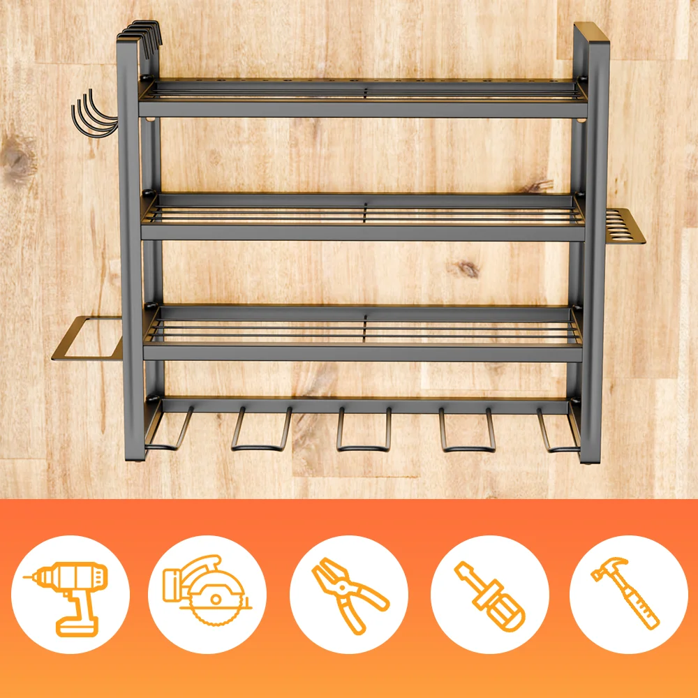 Power Tool Rack Elektrische Bohrer Halter Wand Halterung Power Tool Organizer Werkstatt Schlüssel Werkzeuge Schraubendreher Power Lagerung Regal – Detail 6