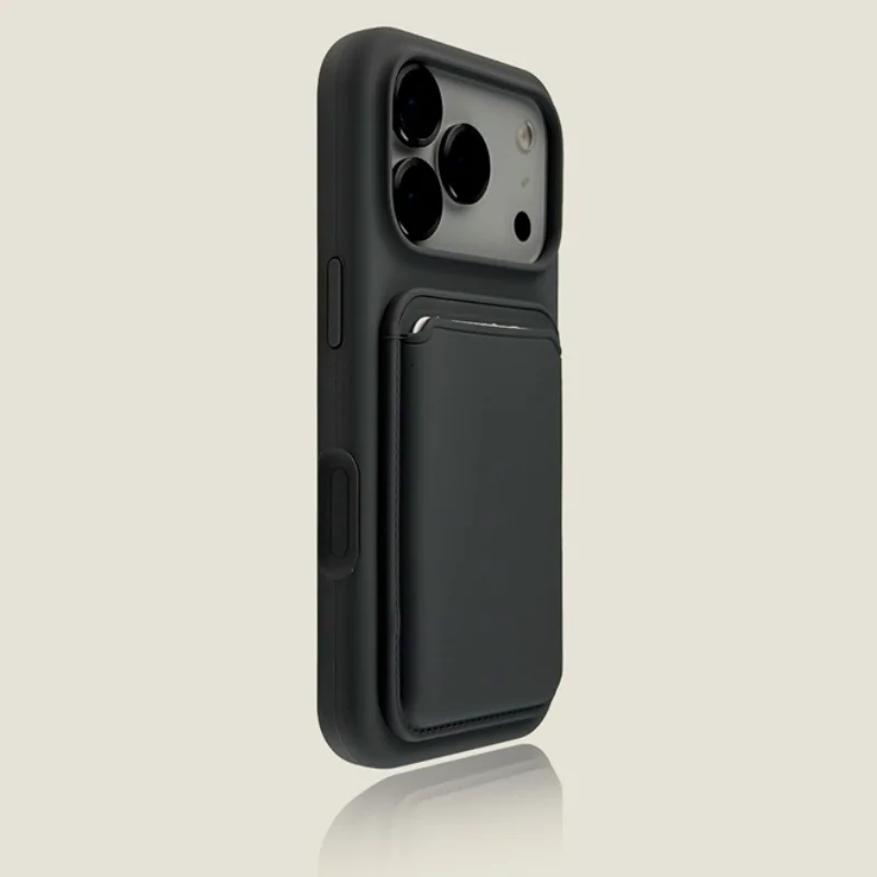 Luxurious Magnetic Silicone Card Holder Phone Case with Magsafe Compatibility