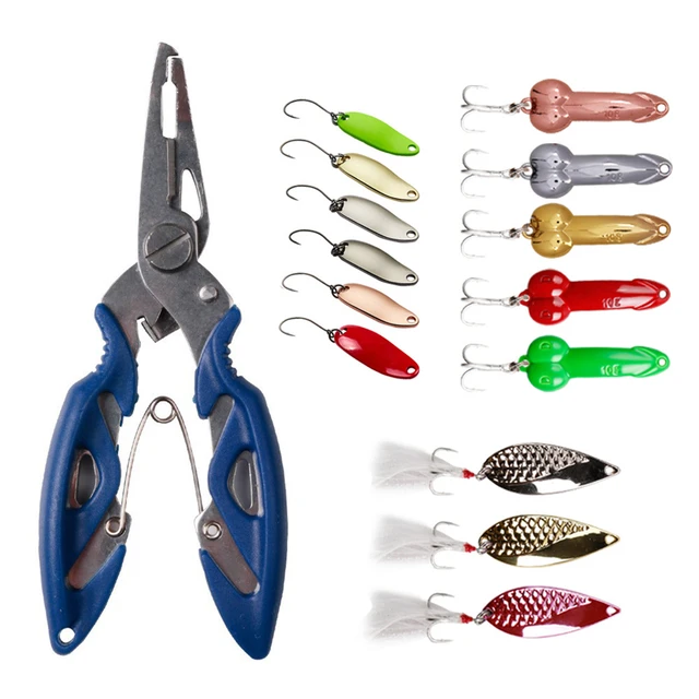15pcs Fishing Lure Set with Fish Controller Fishing Bait Tackle Metal  Sequins Fishing Scissor Accessories Bass Trout Perch pesca - AliExpress