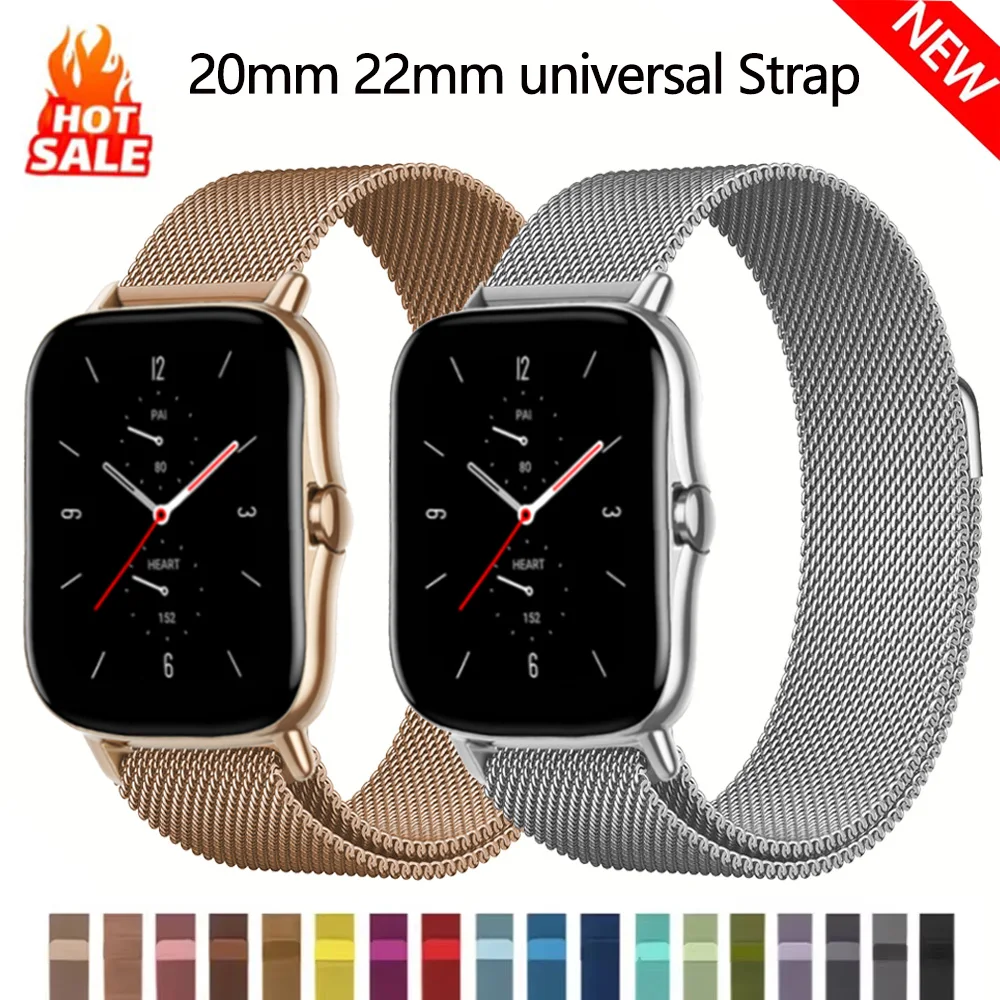 Universal Magnetic Watch Strap, 20mm/22mm Adjustable Bracelet Band
