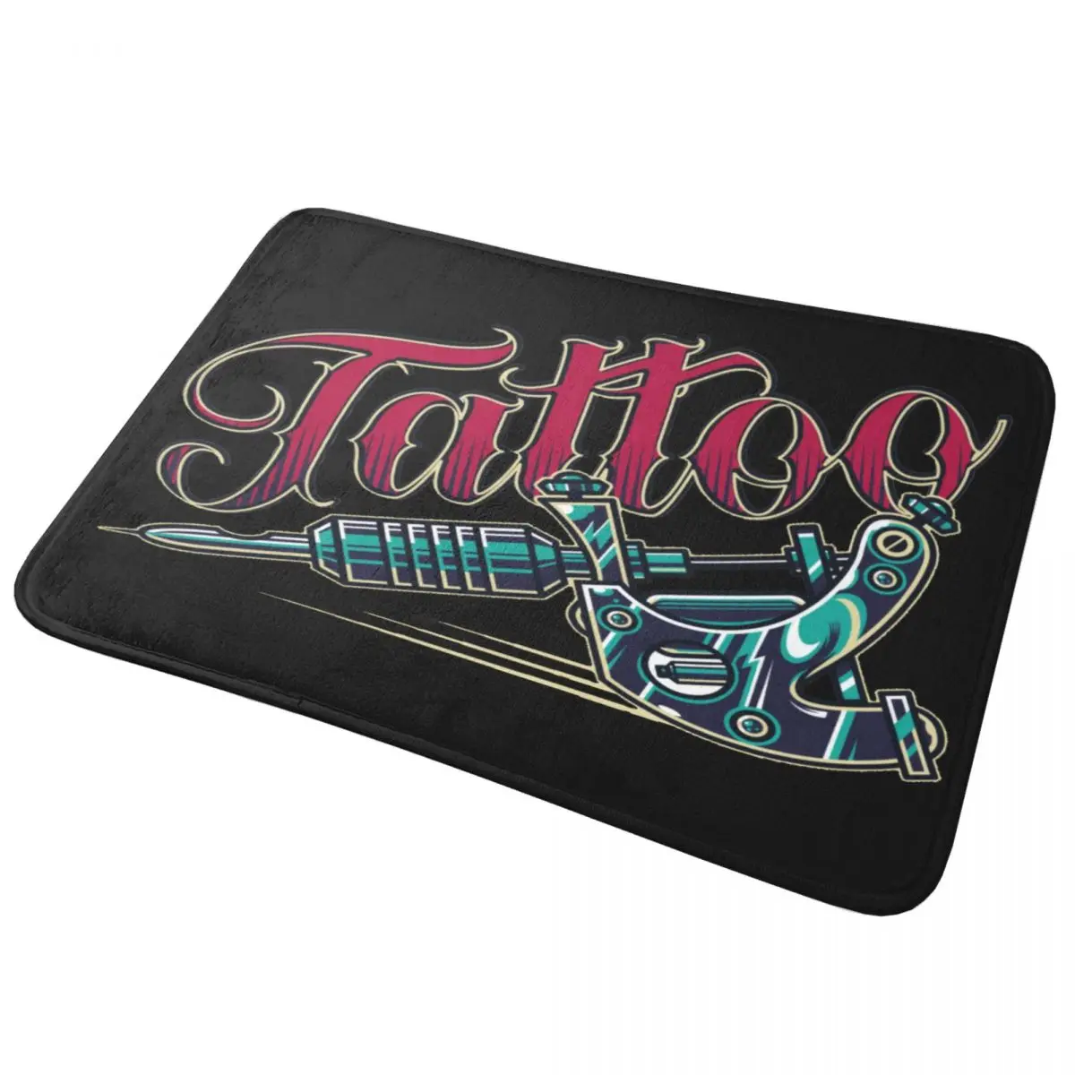 Tattoo Maschine Carpet, Polyester Floor Mats Modern Practical Gifts Festivle Gifts Mats Customizable