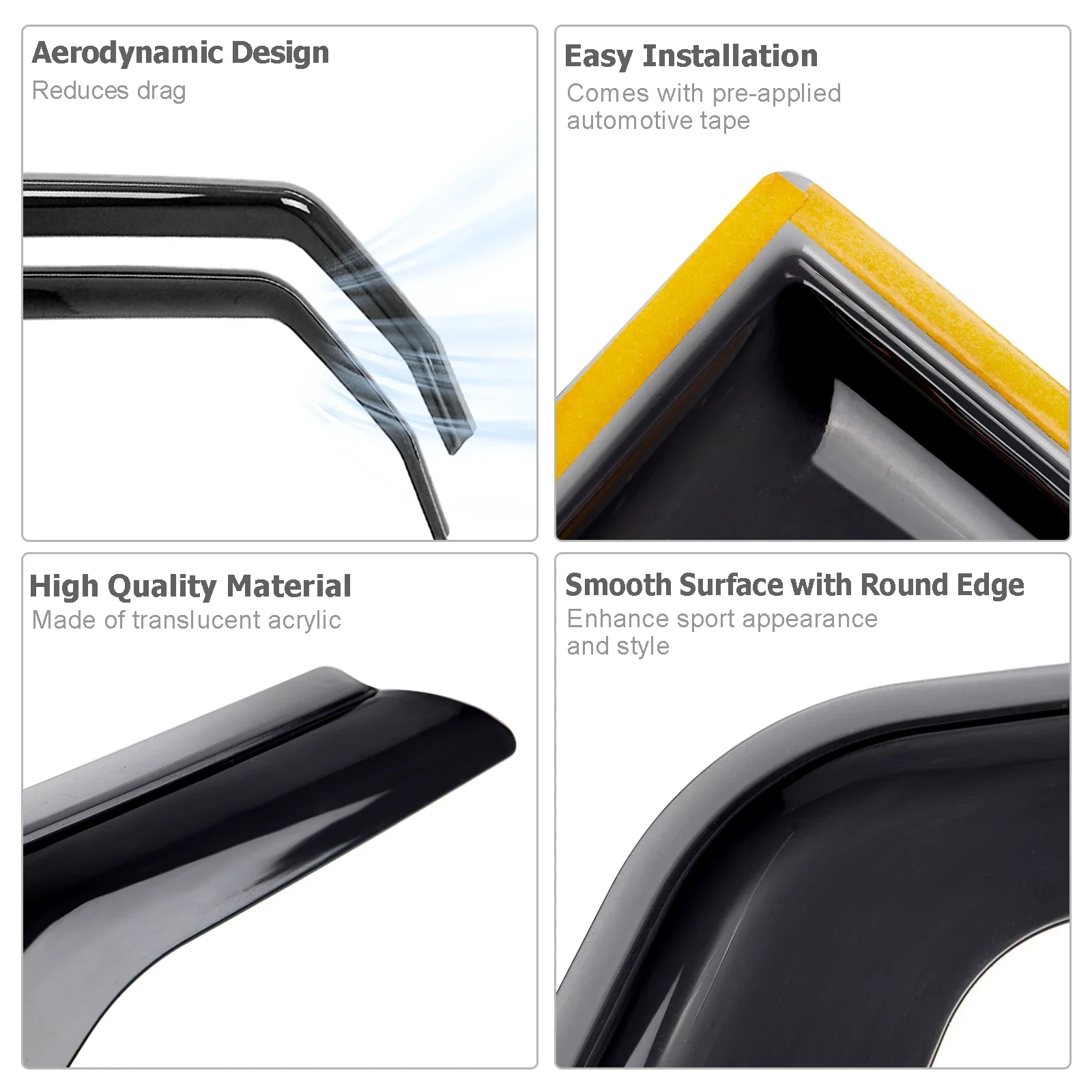 Car Side Window Wind Deflectors Vent Visors Sun Wind Rain Shield for Jeep Wrangler JL -/JK 2007-car window visor car window deflectors