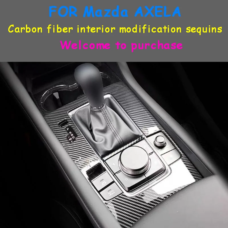 

Для Mazda AXELA 2014-2017 товары для интерьера автомобиля ABS Материал углеродное волокно рама для чашки воды рулевое колесо комплект отделки