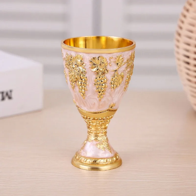 Vintage Metal Embossed Wine Cup 1Pcs Creative Wine Cup Home Decor Glass for Party