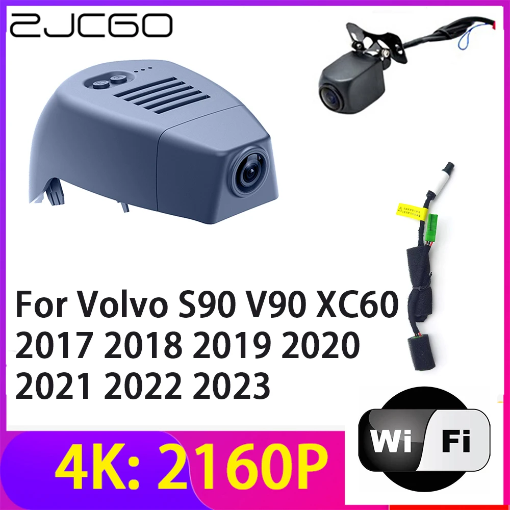 

ZJCGO 4K 2160P Dash Cam DVR Camera 2 Lens Recorder Wifi Night Vision for Volvo S90 V90 XC60 2017 2018 2019 2020 2021 2022 2023