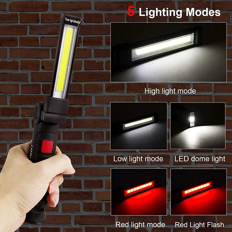 Rechargeable Work Lights LED Work Light Hanging Hook 5 Modes