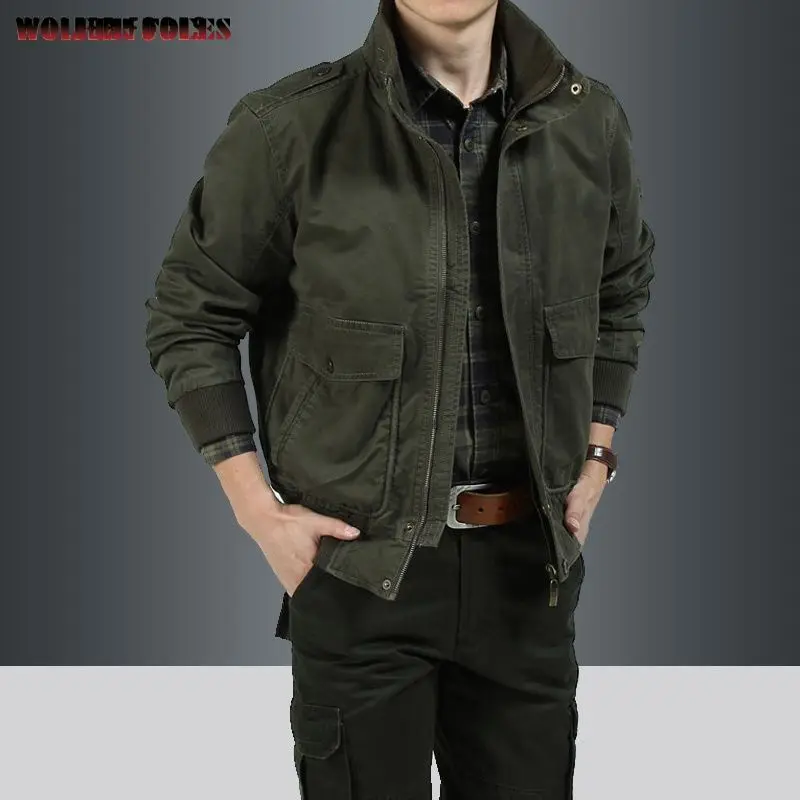 Men's Autumn Clothing Men Parka Clothes Work Wear Male Winter Coat Trekking Mountaineering Retro Heavy Bomber Sportsfor