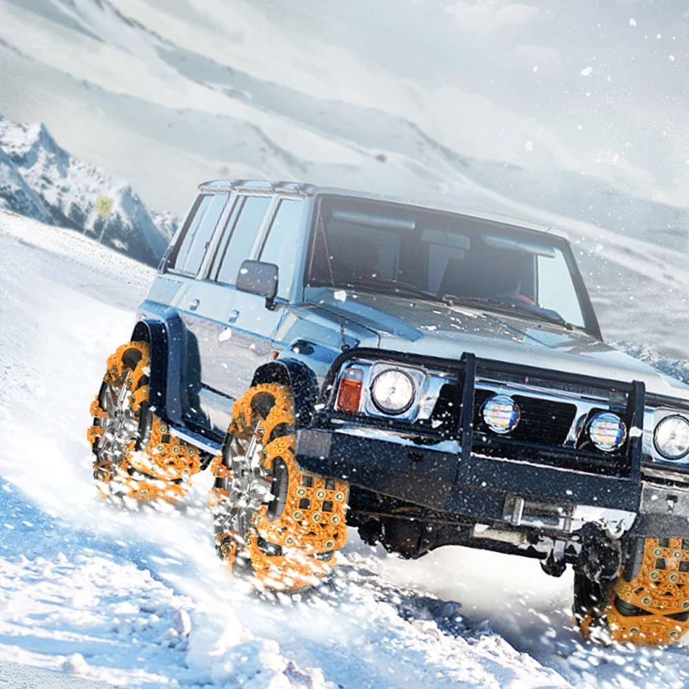 Universal Tire Chain Fit Car Tyre Width in 165-255 mm, 8PCS Sand Mud Snow Chains Car Wheel Tyres, Chains Upgrade Spikes
