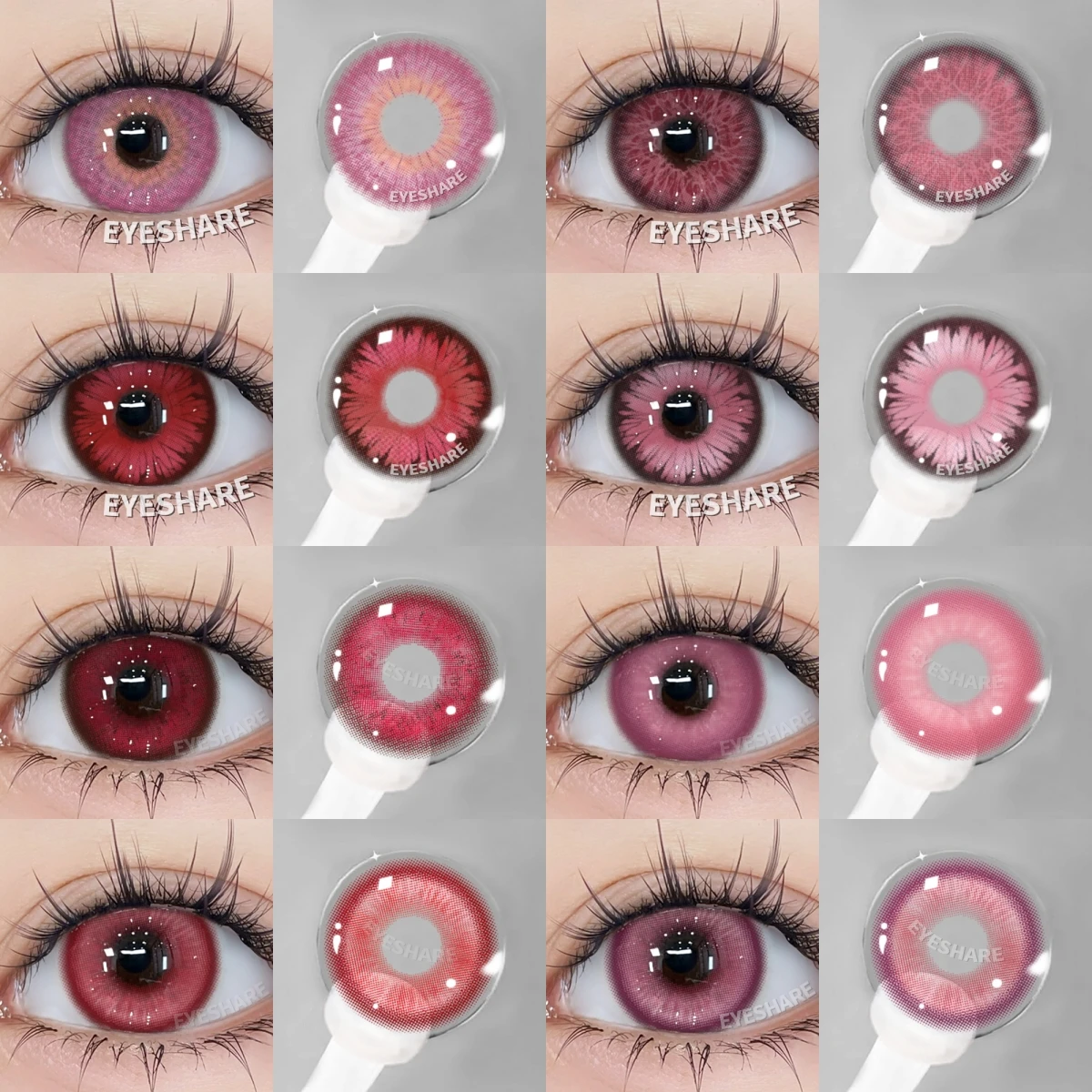 Vibrant Cosplay Pink & Purple Contact Lenses for Halloween Beauty Makeup