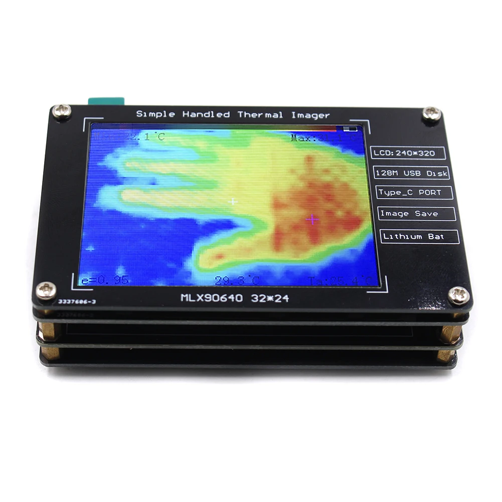 MLX90640 Digital Infrared Thermal Imager 2.8inch LCD Display 240*320 Resolution -40℃ to 300℃ Temperature Measurement Sensor