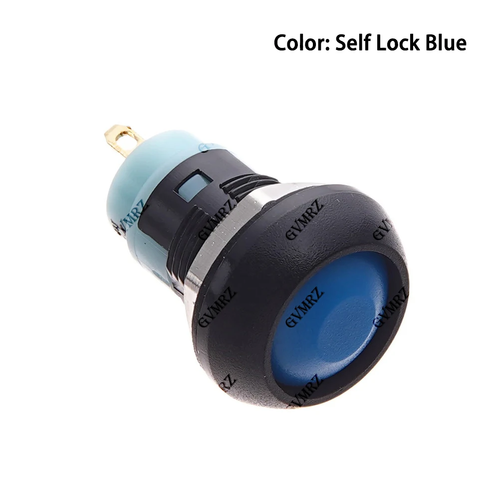 5PCS 레드 옐로우 12mm 블루 화이트 그린 미니 12mm 순간 방수 푸시 버튼 스위치 Horn1A 250V 셀프 리셋 블랙 DIY