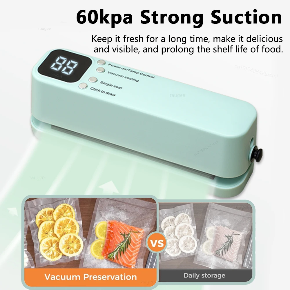 Vacuum Sealer Portable Mini Food Sealer USB Rechargeable Wireless Food Package Plastic Bags Automatic Vacuum Sealing Machine 2