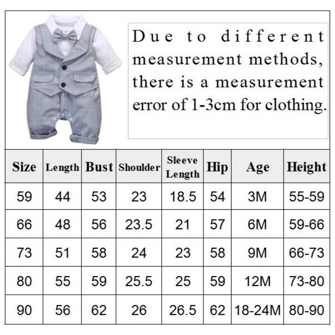 3-24M Formal Anniversary Dress Toddler Child Cotton Party Suit Infant Plaid Outfit Clothes Newborn Boy Vest Romper Baby Birthday 6