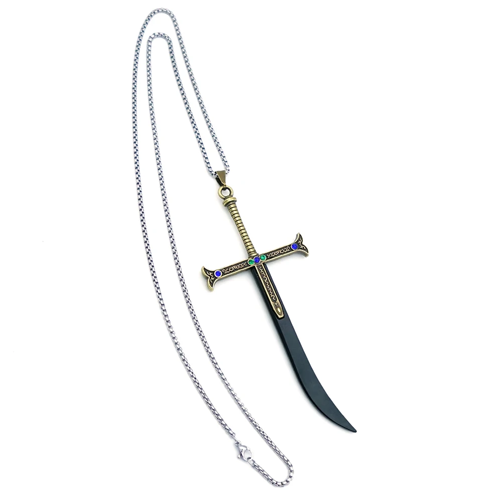 Dracule mihawk preto espada colar anime metal hawk olhos yoru colares uma  peça jóias pingente correntes gargantilha colares charme - AliExpress