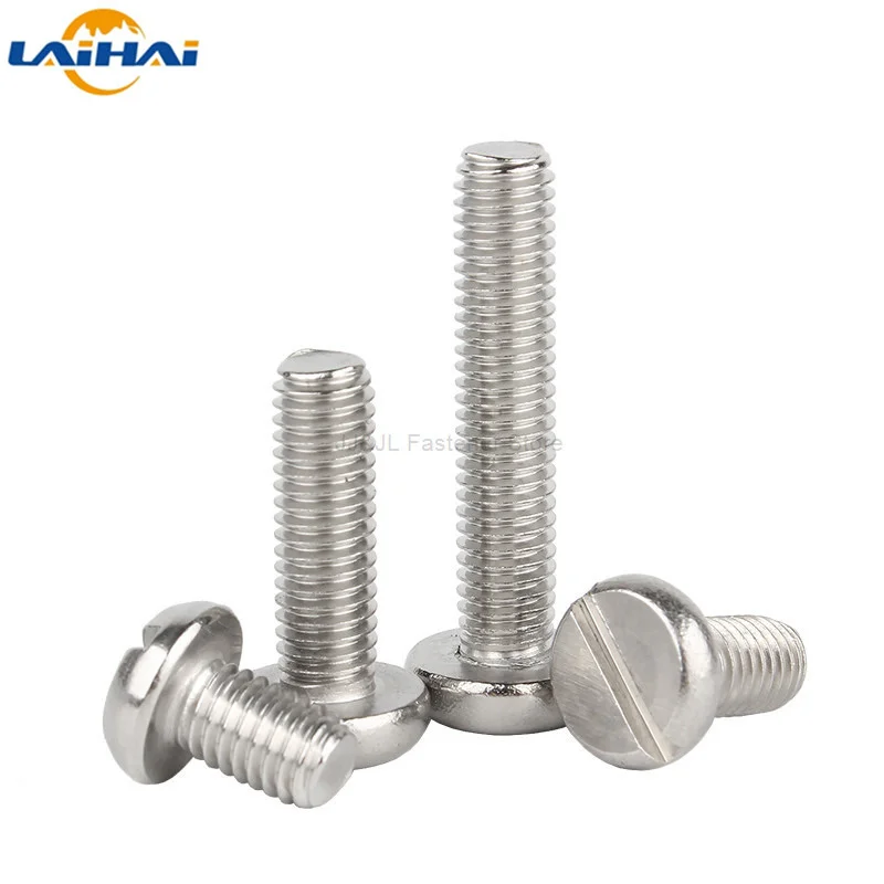 

10/50pcs M3 M4 M5 M6 M8 304 A2-70 stainless steel GB65 Slotted Cap Head Slot Column Round Cheese Head Screw Bolt Length=4-100mm