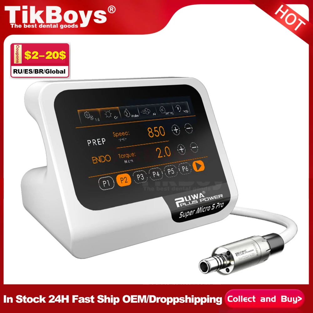 

Brushless Micro Motor Dental Super Electric Motor and Endo Motor 2 in 1 Internal Water Spray 1:5 Contra Angle Handpiece