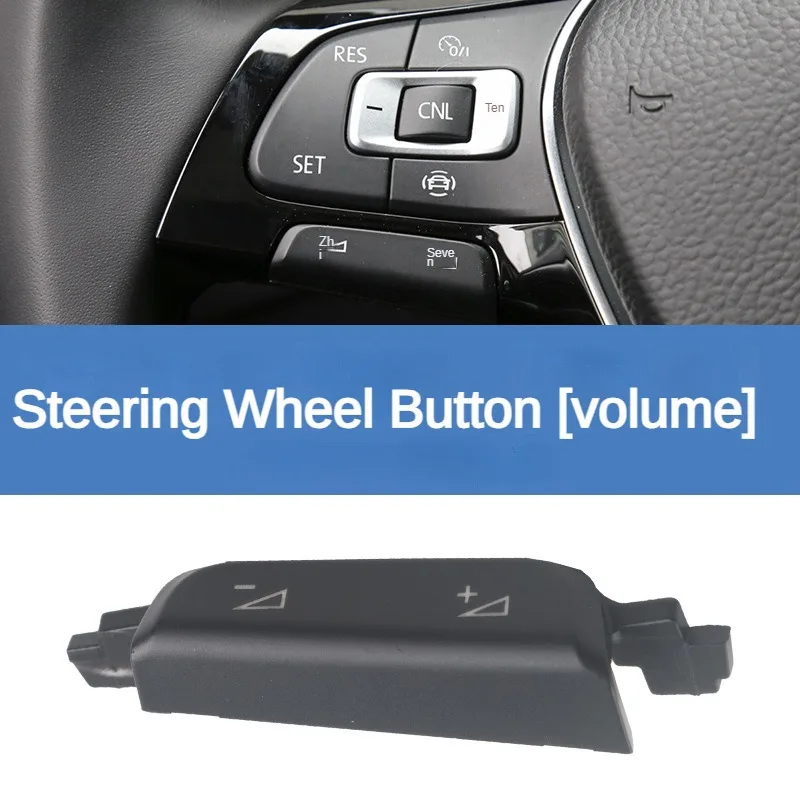 Qiong Store 1pc Steering Wheel Multifunction Switch Button Trim Control Volume Key Repair Cover Compatible with VW Golf 7 Passat B8 Compatible with Tiguan 5G0959442 (Color : OPTION