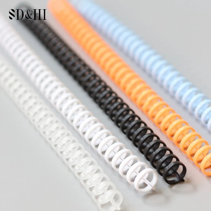 

5pcs Random Color 30 Hole Loose-leaf Plastic Binding Ring Spring Spiral Rings Office Supplies