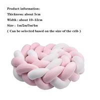 Pare-chocs pour lit de bébé 1-4M, tissage tressé noué à la main, protection de berceau en peluche, oreiller à nœud pour bébé, décor de chambre de bébé 4