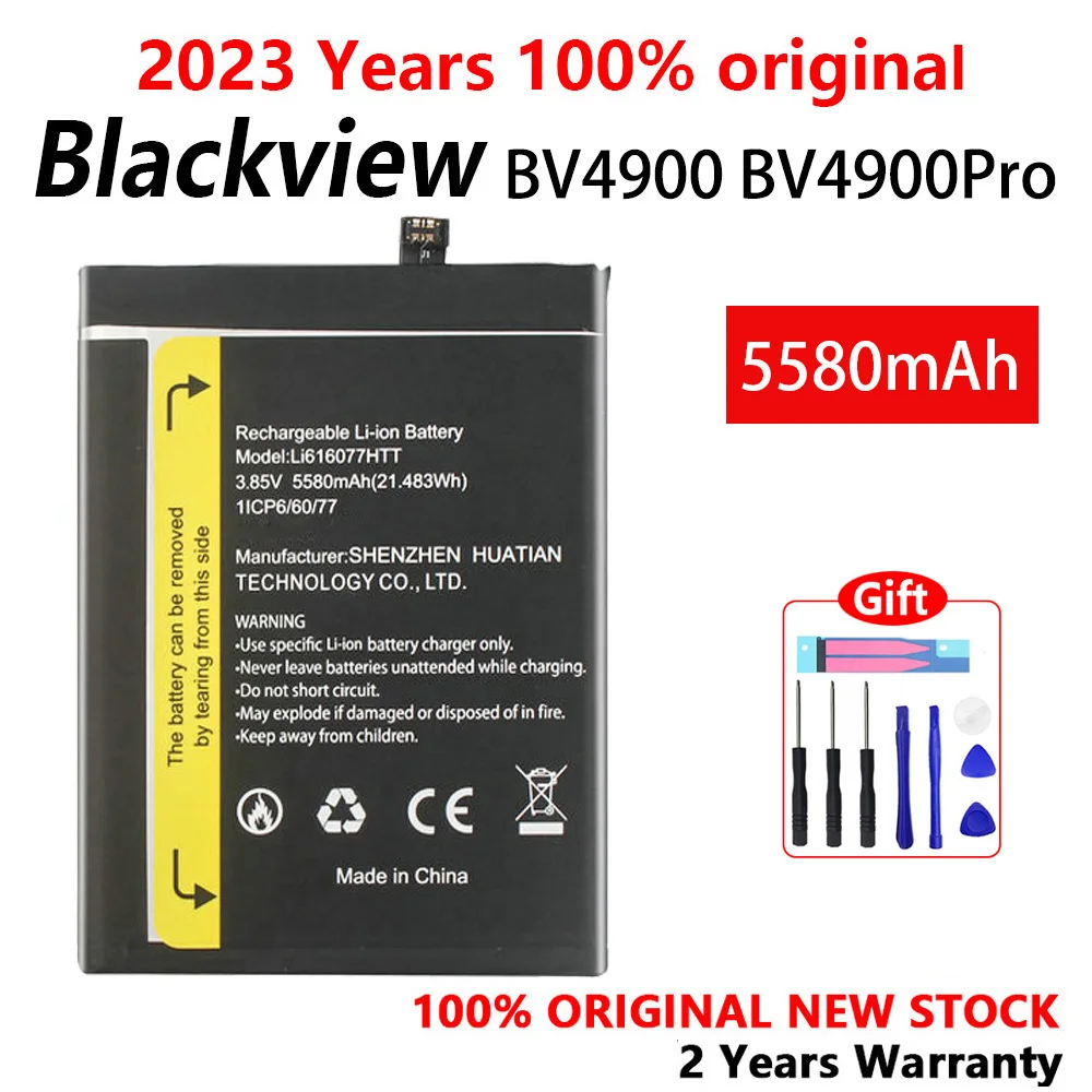 

100% Original 5580mAh BV 4900 Replacement battery For Blackview LI616077HTT Bv4900 PRO High Quality Batteries With Gift Tools