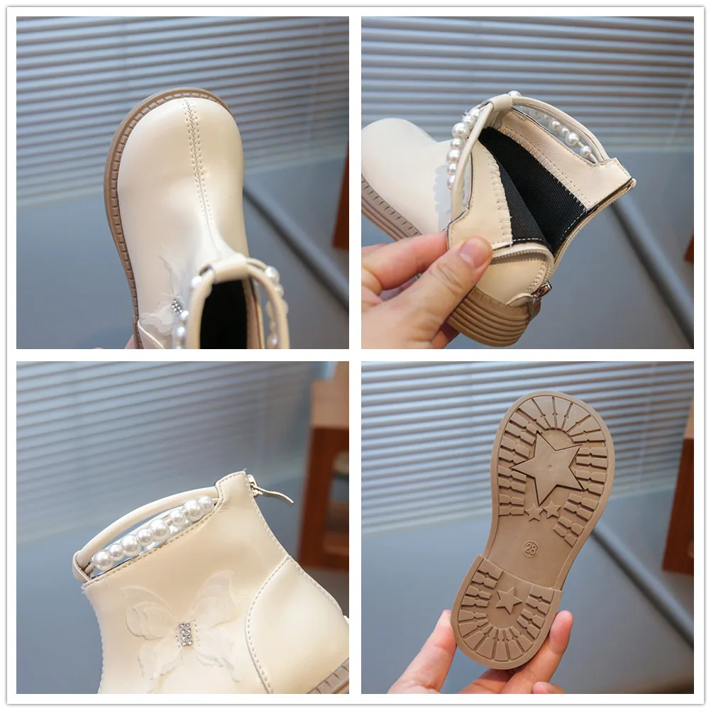 Leather Ankle Boots for Girls Autumn Party School Footwear