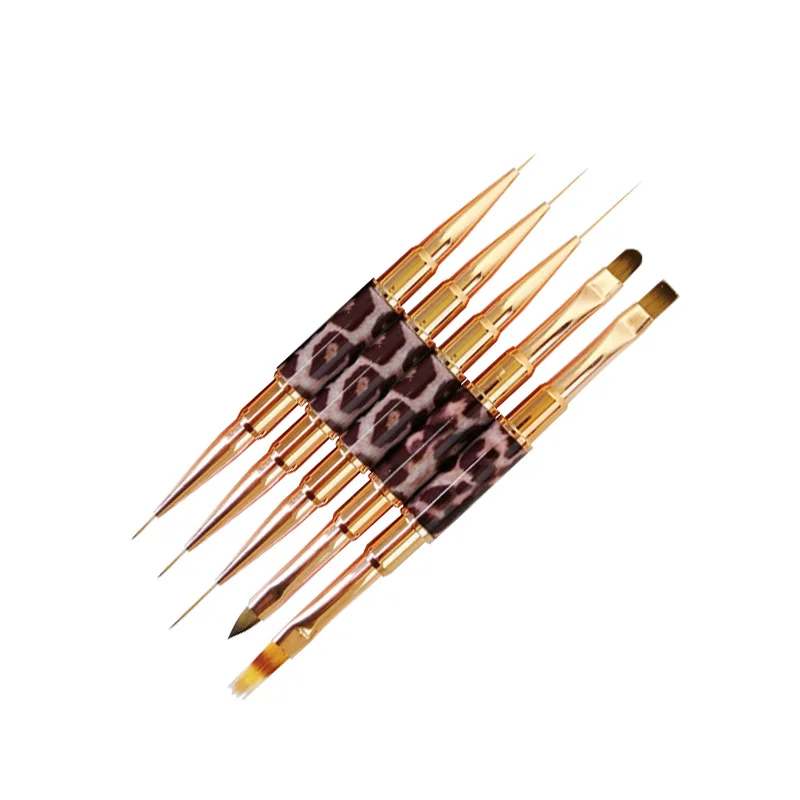 Nail Art Liner Brushes  Leopard Print Acrylic French Stripe Drawing Painting Pen Gel Polish Nail Art Manicure Tools 2