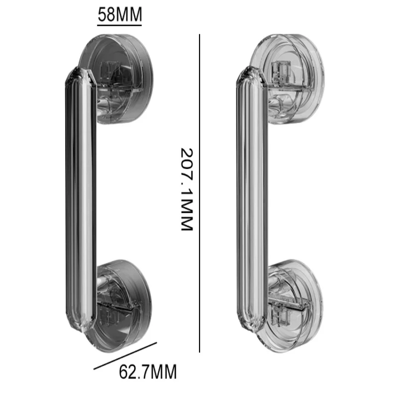 Suction Cup Diamond Hole Free Sliding Door Handle Wardrobe Door Handle Glass Door Window Bathroom non Perforated Sliding Door images - 6