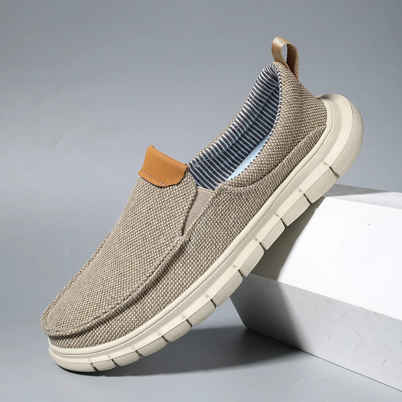 

New Summer Men Canvas Shoes Espadrilles Breathable Casual Shoes Men Loafers Comfortable Ultralight Lazy Boat Shoes Large Size 48