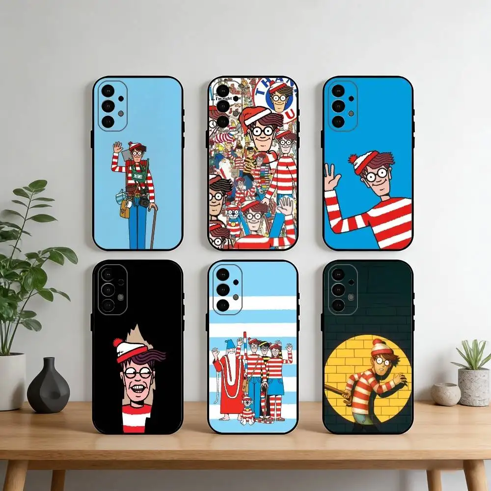 Stylish 'Where's Waldo' Themed Black Phone Case