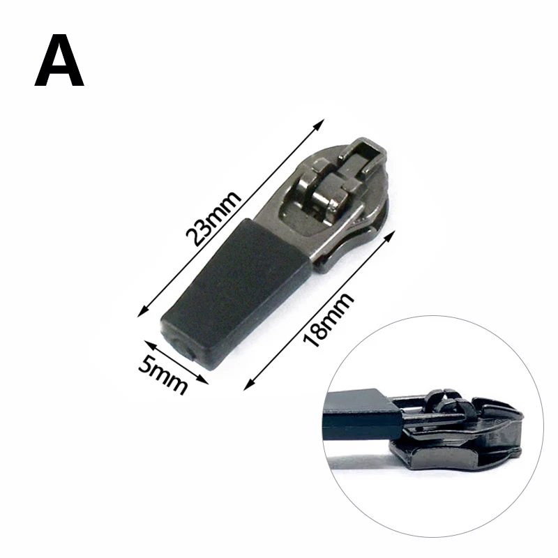 Description Picture 3 of item10Pcs Reverse Zipper Puller 3# 5# Plastic Waterproof Invisible Nylon Zipper Head Anti-Loading Zipper Sliders DIY Sewing Supplies