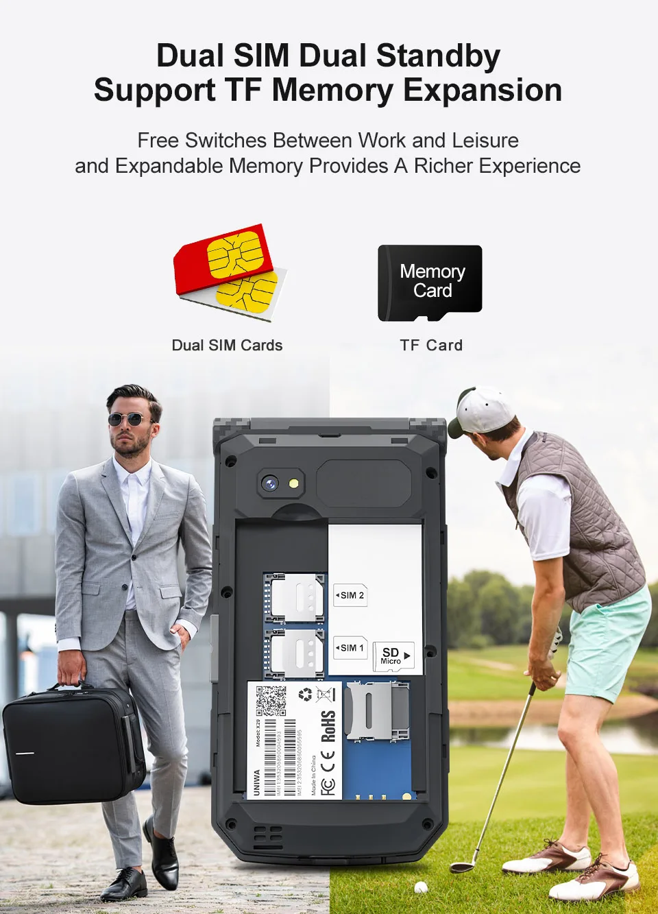 UNIWA X29 2.8 Inch Double Screen Dual SIM Card GSM Rugged Style Flip Phone 2000mAh Big Font Big Button For Senior Wireless Radio