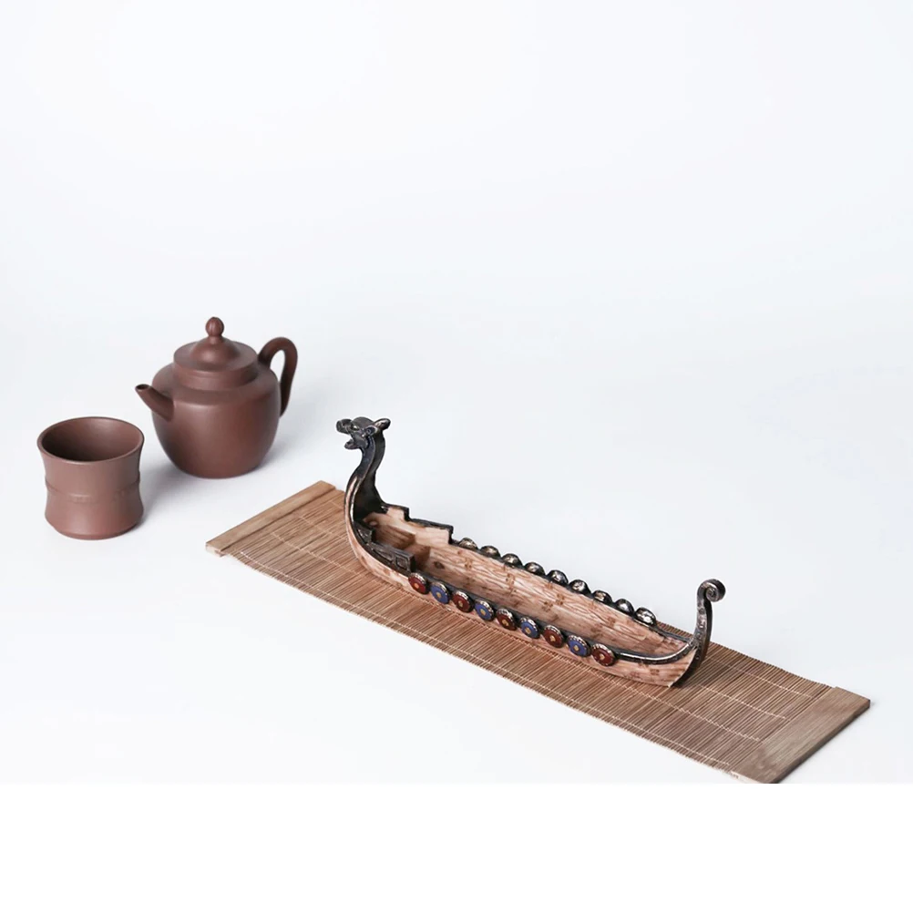 Vintage Viking Ship Resin Sculpture Craft, Exquisite Home Decor Ornament, Resin Viking Ship Aroma Diffuser 5