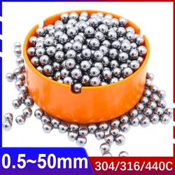 Dia 0.5mm~50mm 304/316/440C Stainless Steel Smooth Solid Ball High Precision Bearings Roller Beads Ball Slingshot Ammo Marbles