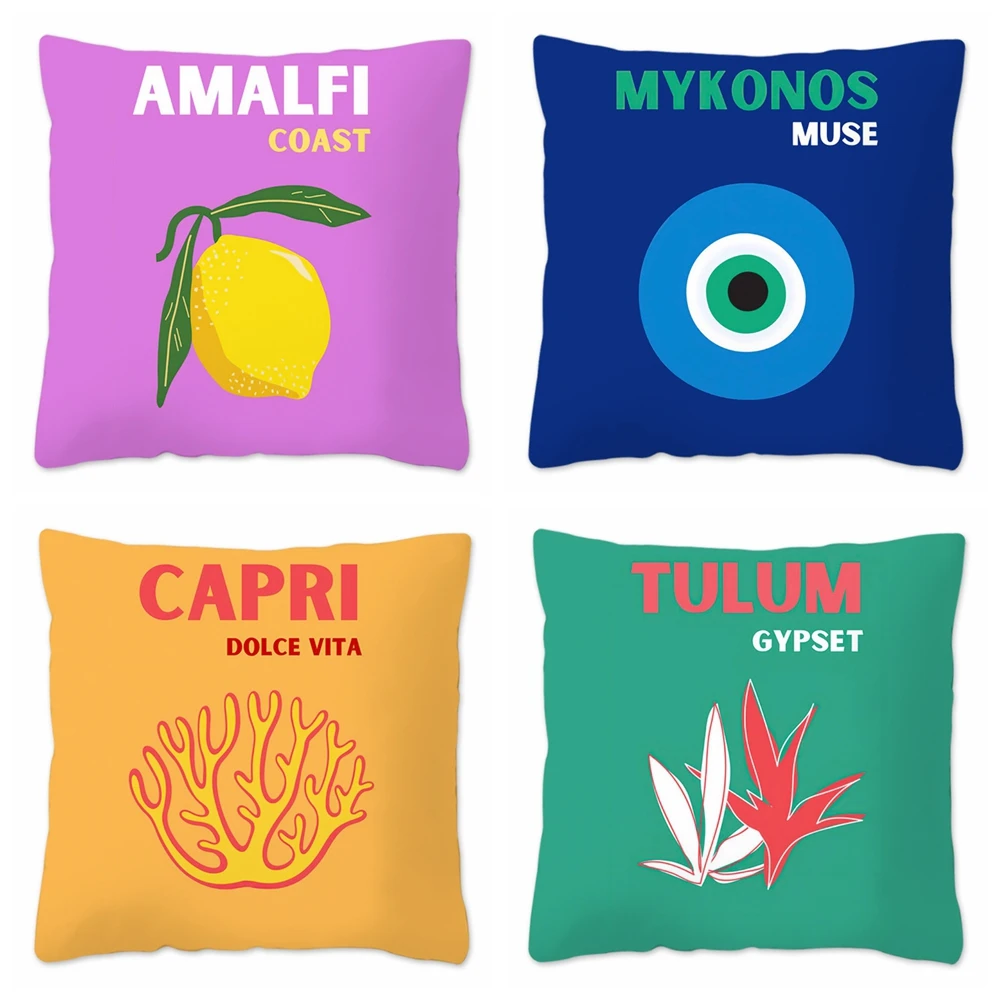

Summer pillowcase color printing pattern sofa cushion cover embrace pillowcase home decoration party car bedding