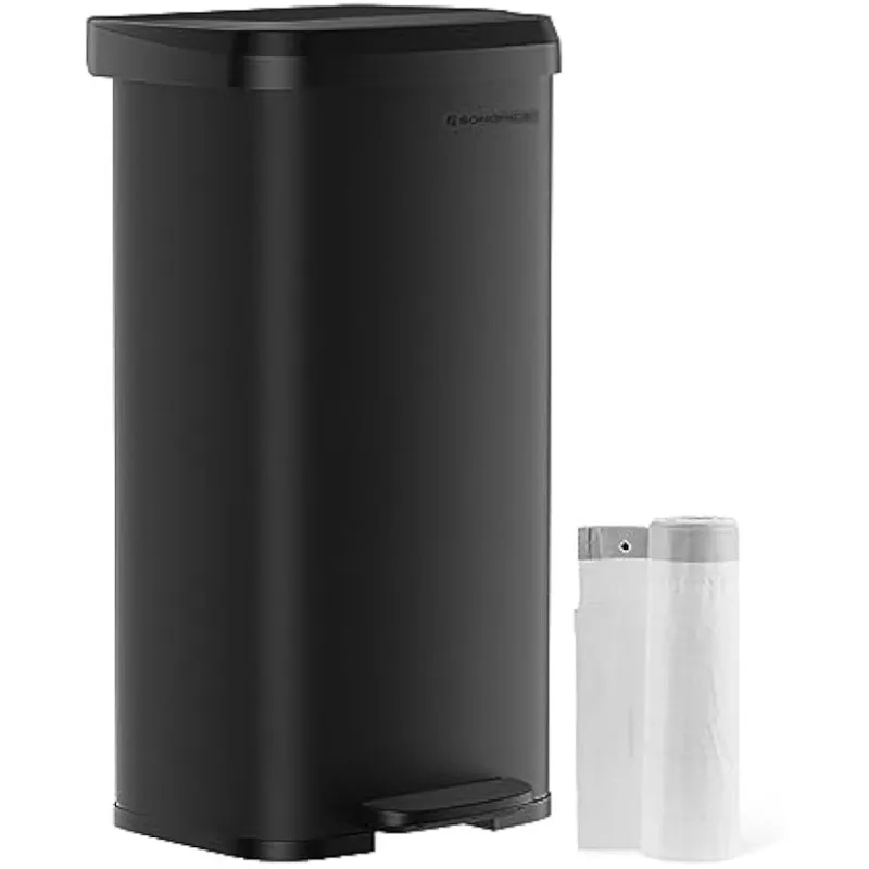 

Kitchen Trash Can, 18-Gallon Stainless Steel Garbage Can, with Stay-Open Lid and Step-on Pedal, Soft Closure, Tall, Large and