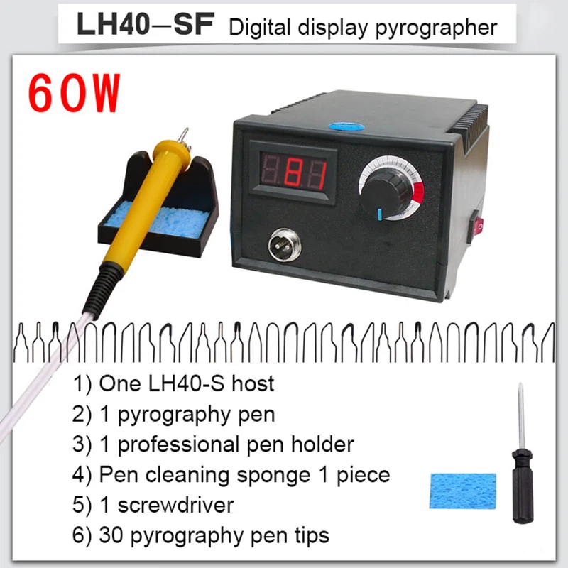 Kit de Pyrograveur Sur Bois,60W numérique Pyrogravure Bois