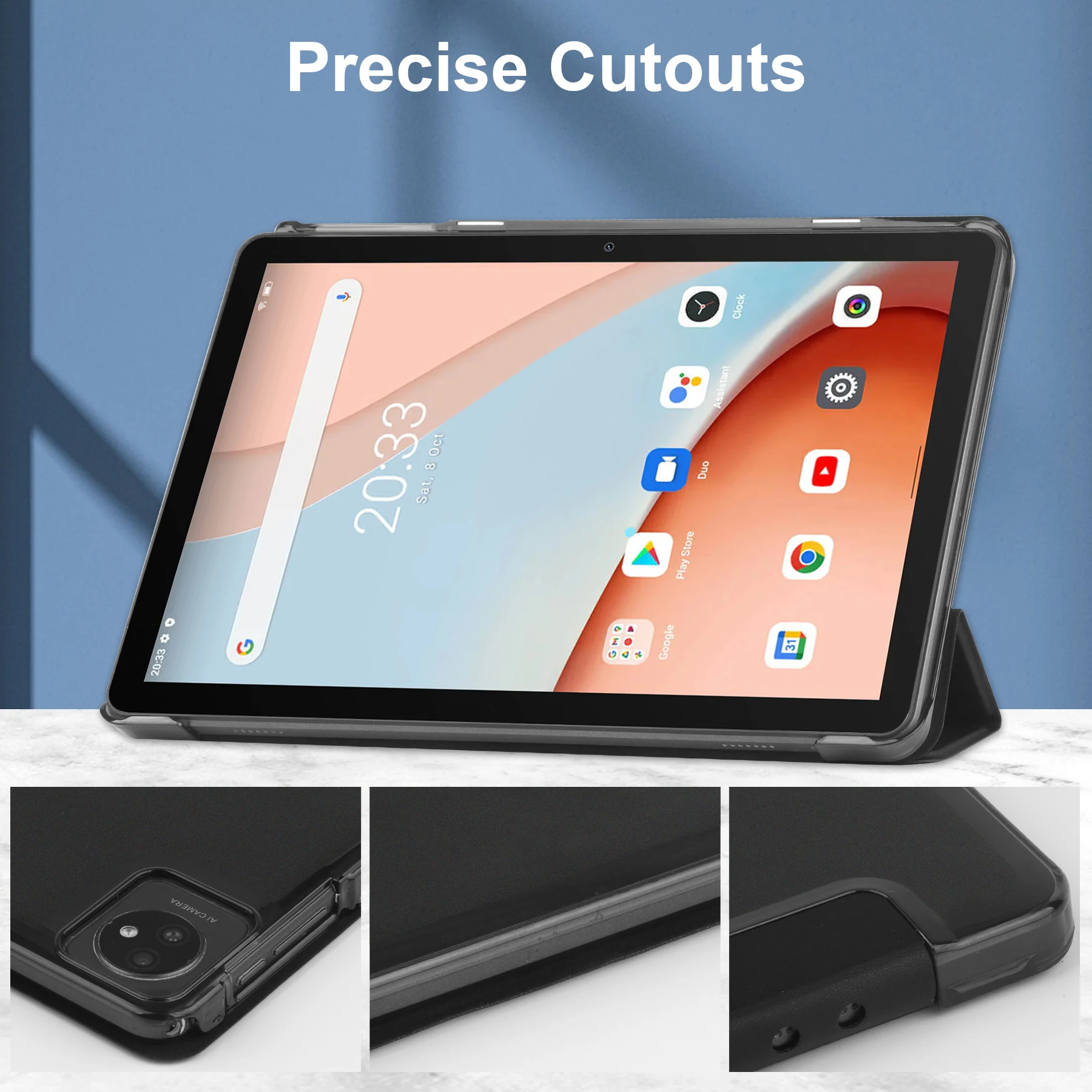 Luxury Three-Fold Frosted Tablet Cover