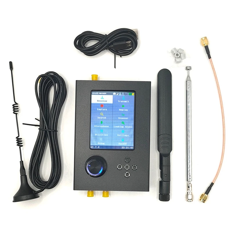 

1 Set SDR Receiver Defined Radio Transmitter For Hackrf One Portapack H2 1Mhz To 6Ghz With Mayhem 1.7.4 Firmware Flashed Case